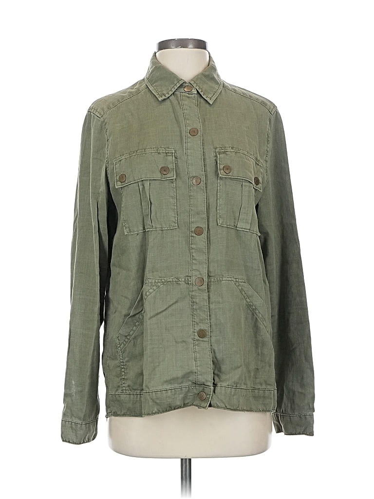 Pre-owned Level 99 Long Sleeve Button Down Shirt In Green