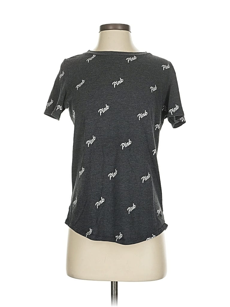 Pre-owned Victoria's Secret Pink Short Sleeve T-shirt In Gray