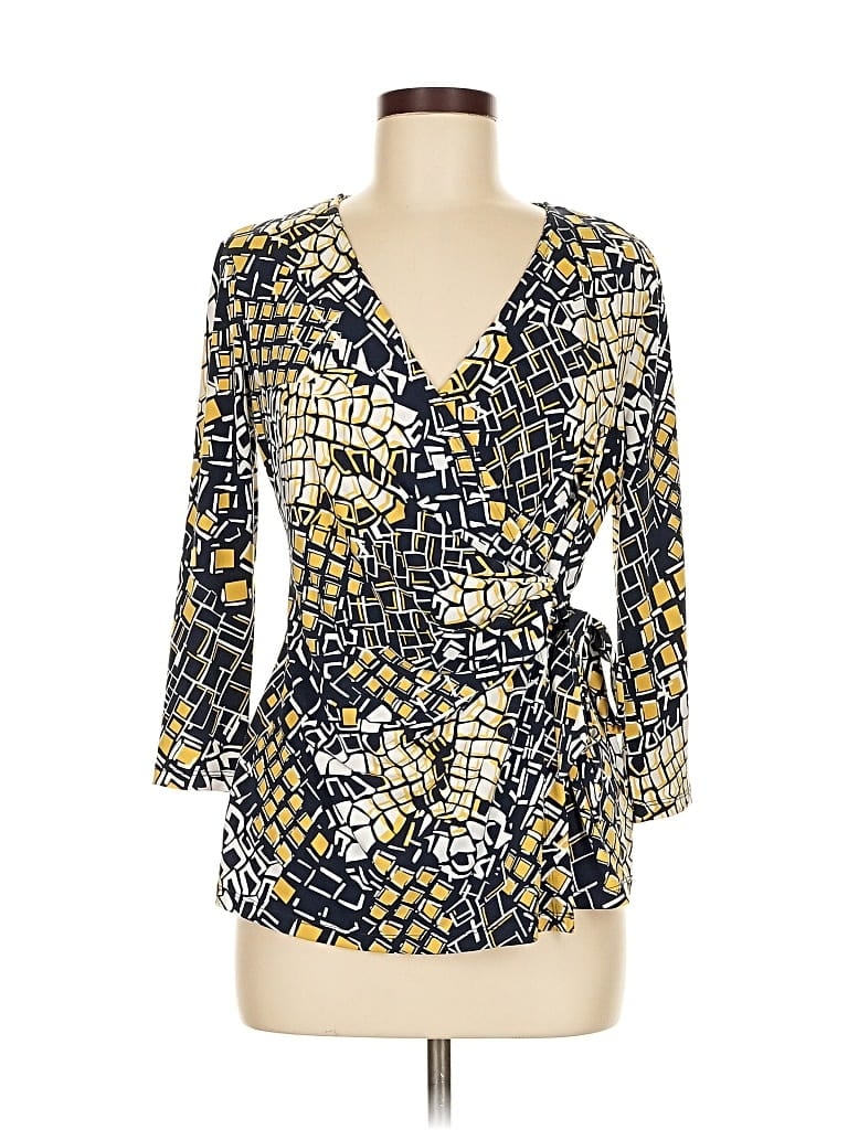 Click to view more detailed imagery on our partner's website Pre-owned Charter Club 3/4 Sleeve Blouse In Gold