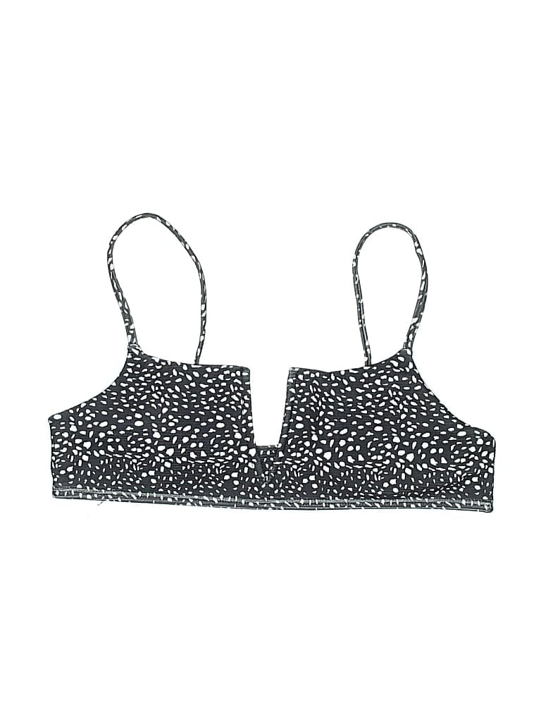 Pre-owned Unbranded Swimsuit Top Black Polka Dots Pattern Swimwear