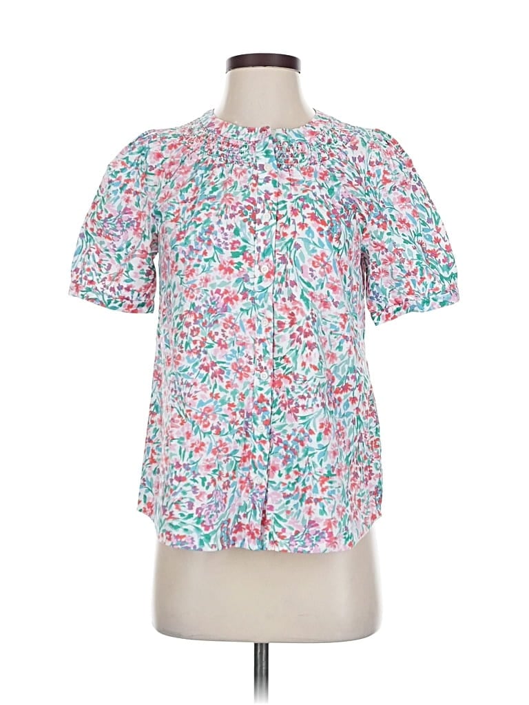 J.crew Factory Store Short Sleeve Blouse In Multi