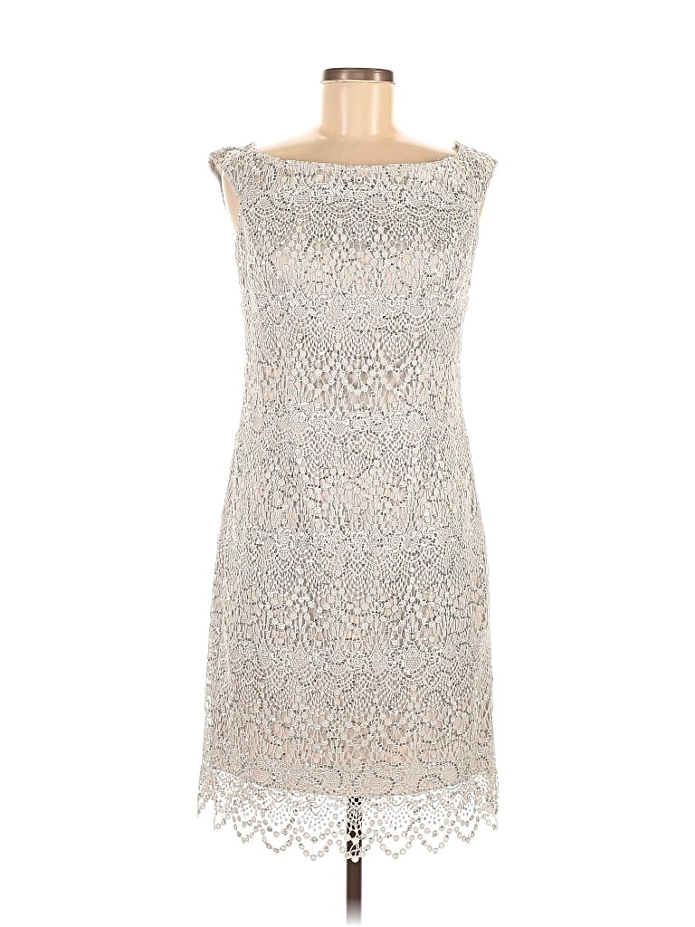 Pre-owned Kay Unger Cocktail Dress In Silver