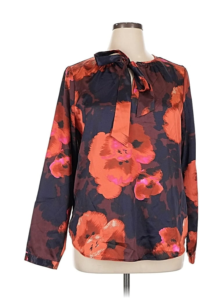 Pre-owned The Limited Outlet Long Sleeve Blouse In Orange