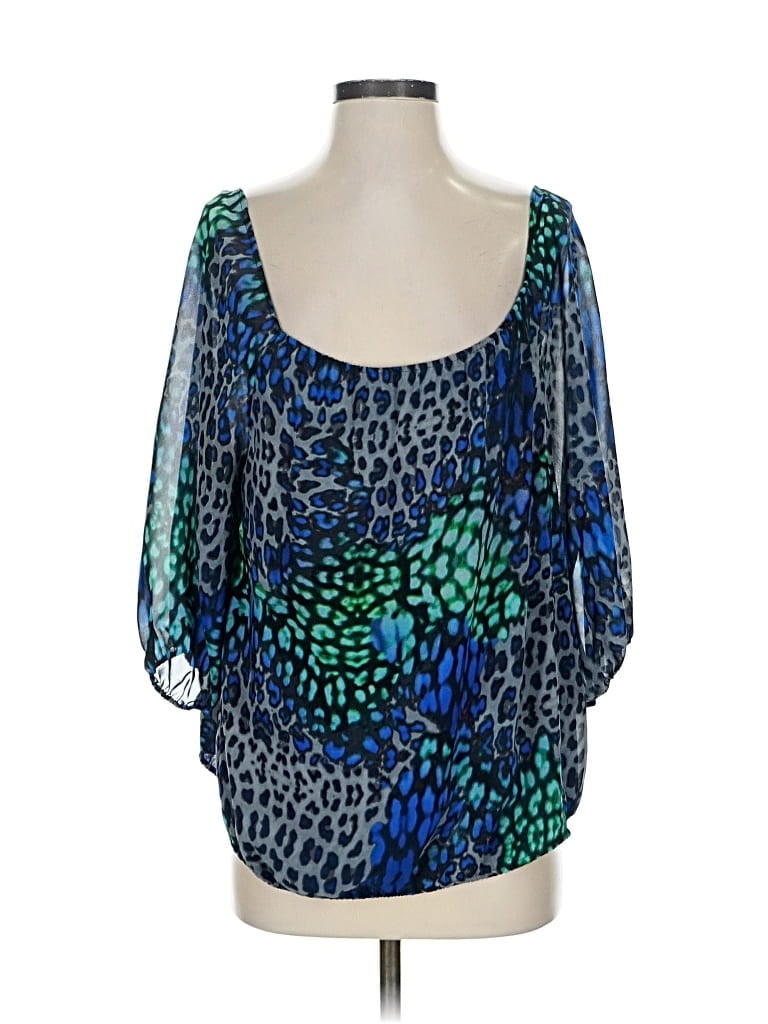 Pre-owned Vince Camuto 3/4 Sleeve Blouse In Blue