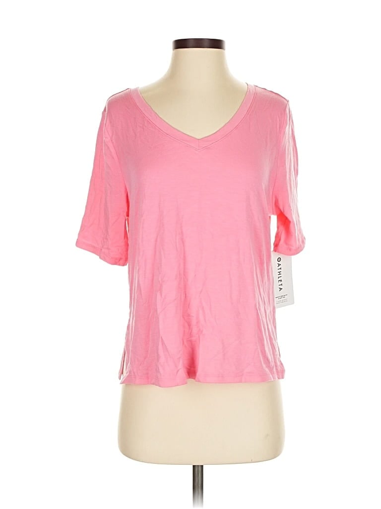 Pre-owned Athleta Short Sleeve T-shirt In Pink