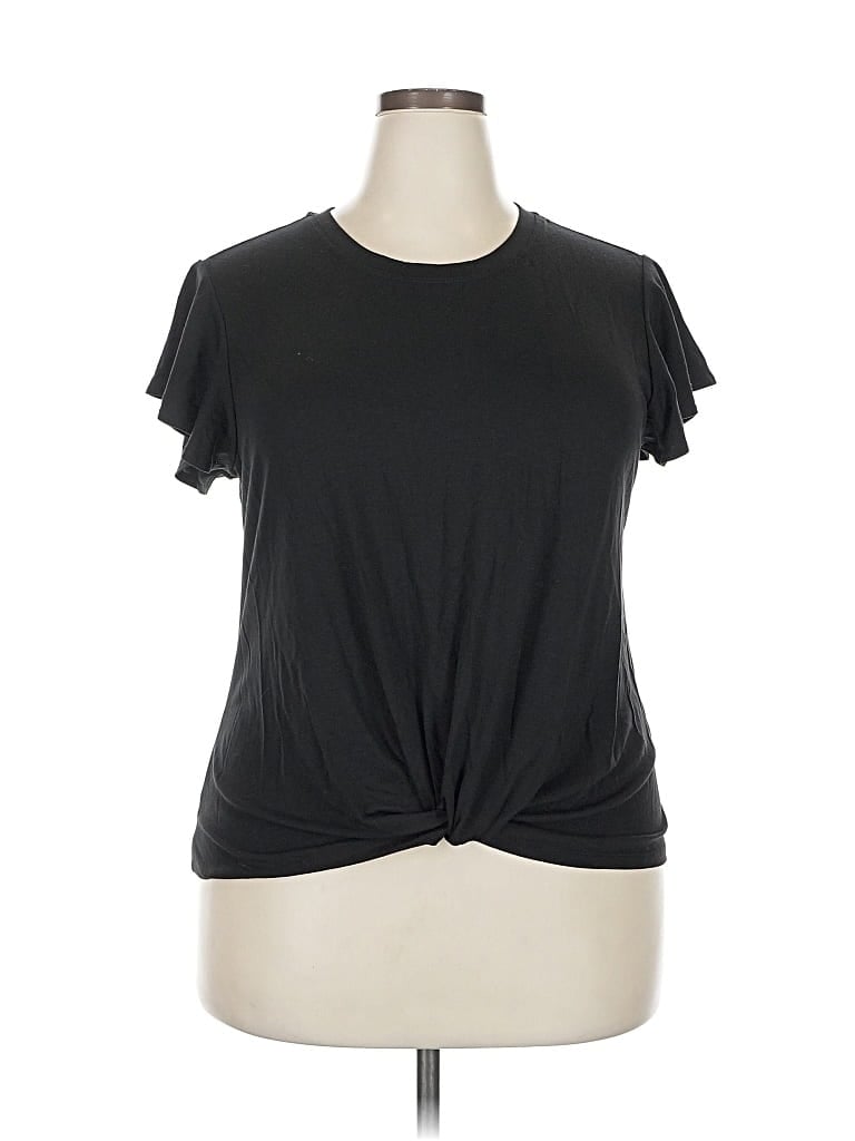 Pre-owned Time And Tru Short Sleeve T-shirt In Black