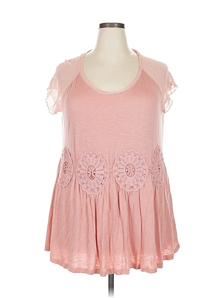 Pre-owned Rxb Short Sleeve Top Pink Sweetheart Neckline Tops