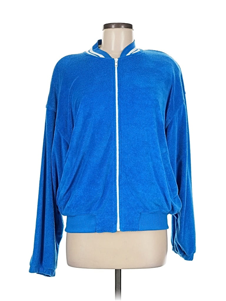 Pre-owned Assorted Brands Zip Up Hoodie In Blue