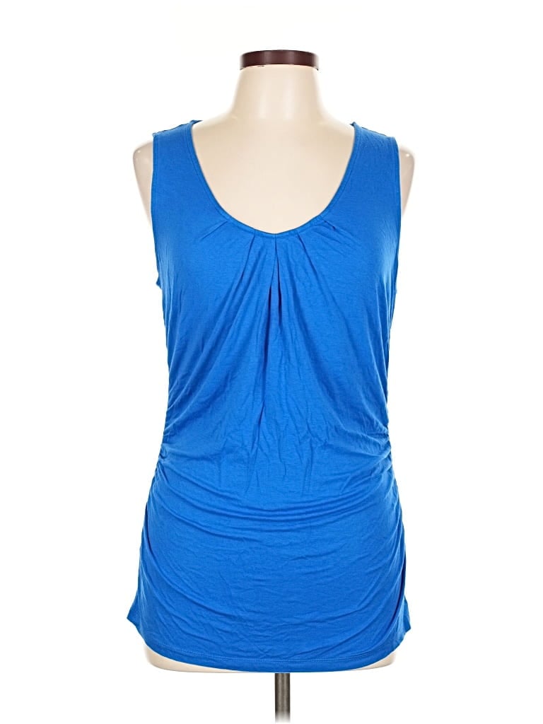 Click to view more detailed imagery on our partner's website Pre-owned New York And Company Sleeveless Top Blue Scoop Neck Tops