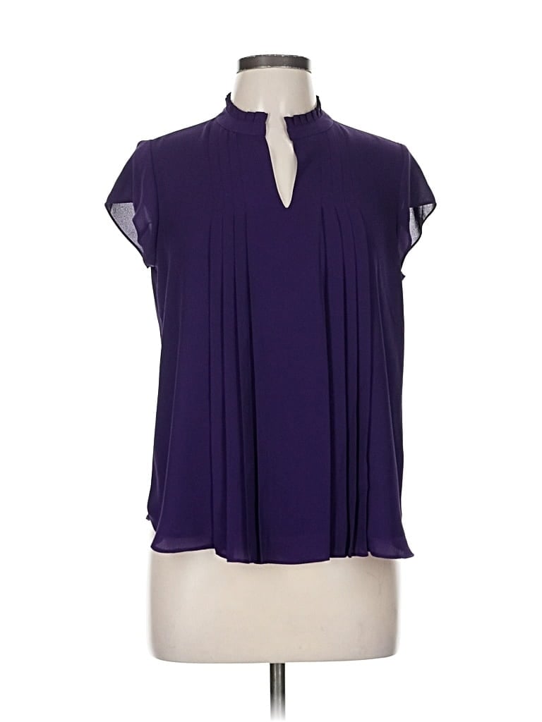 Pre-owned Calvin Klein Short Sleeve Blouse In Purple