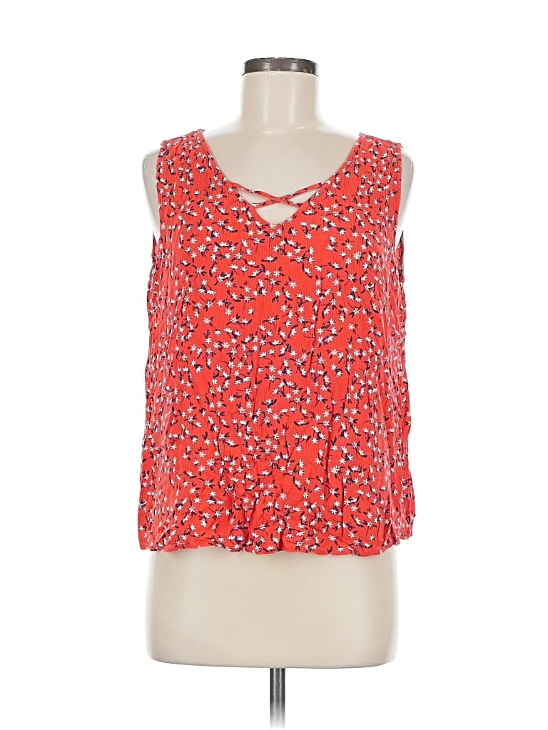 Pre-owned A.n.a. A New Approach Sleeveless Blouse In Red