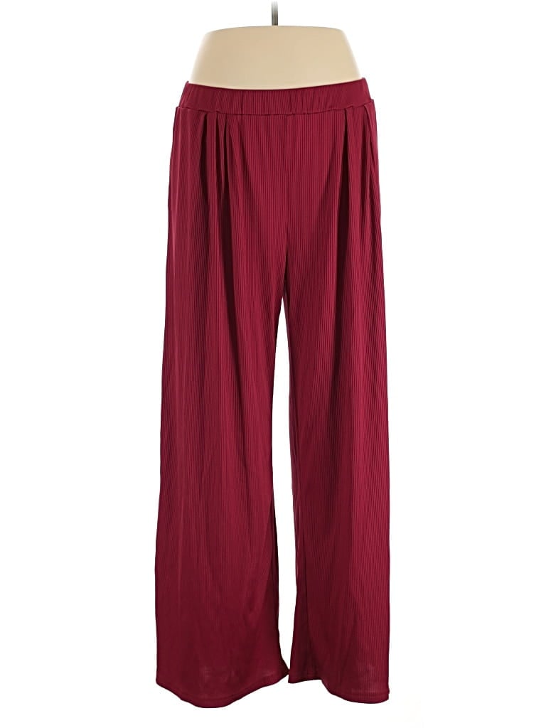 Pre-owned Ekouaer Casual Pants In Burgundy