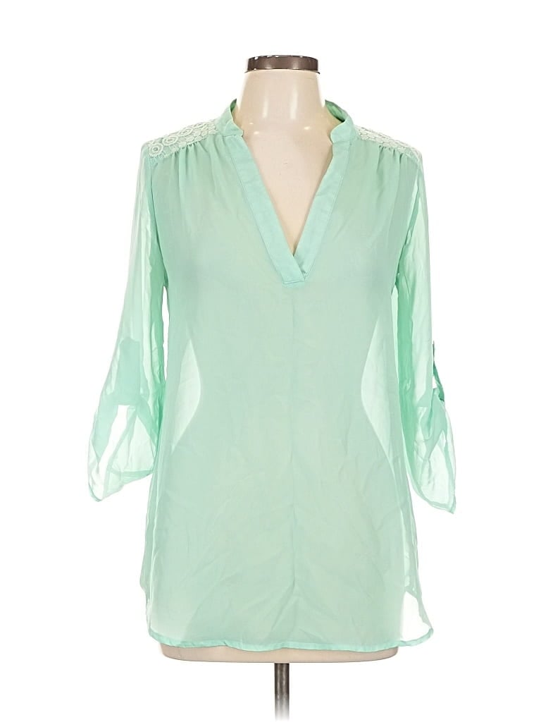 Pre-owned Rue21 3/4 Sleeve Blouse In Green