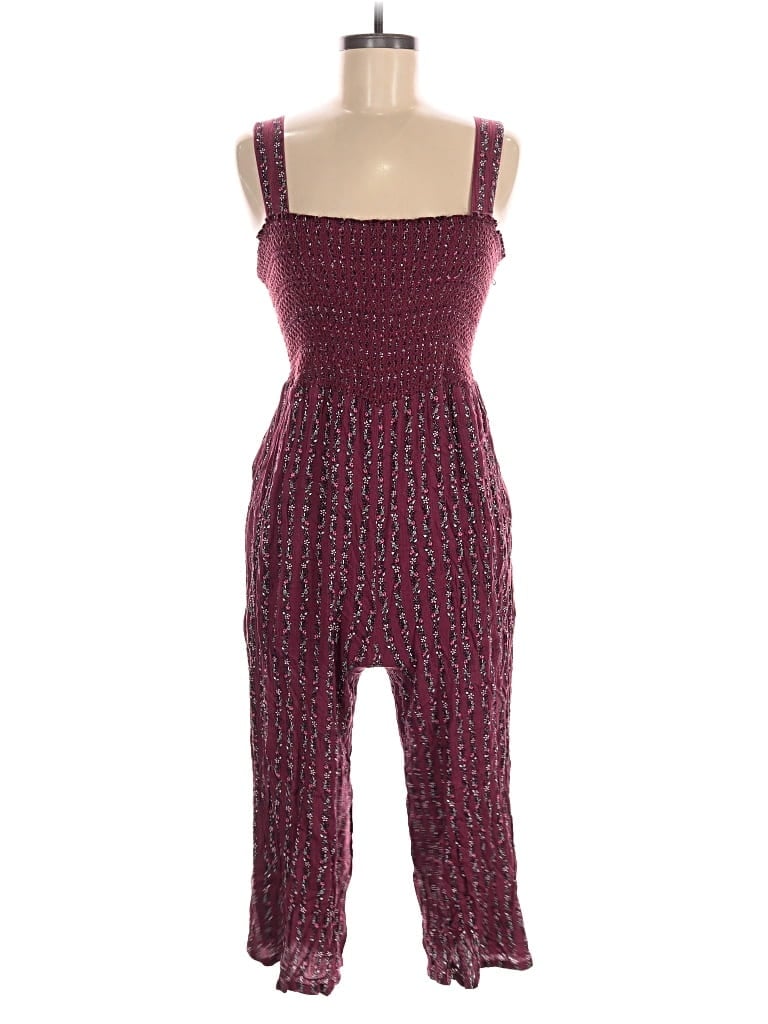 Pre-owned Ann Taylor Loft Jumpsuit In Burgundy