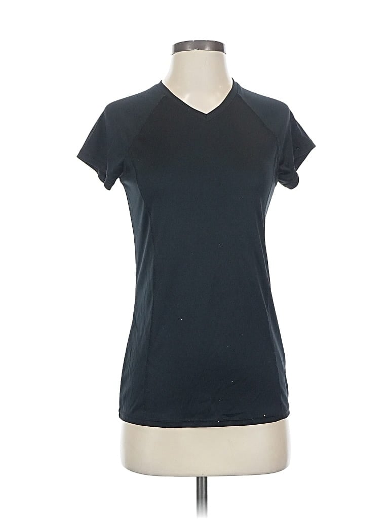 Pre-owned Amazon Essentials Short Sleeve Top Black V-neck Tops