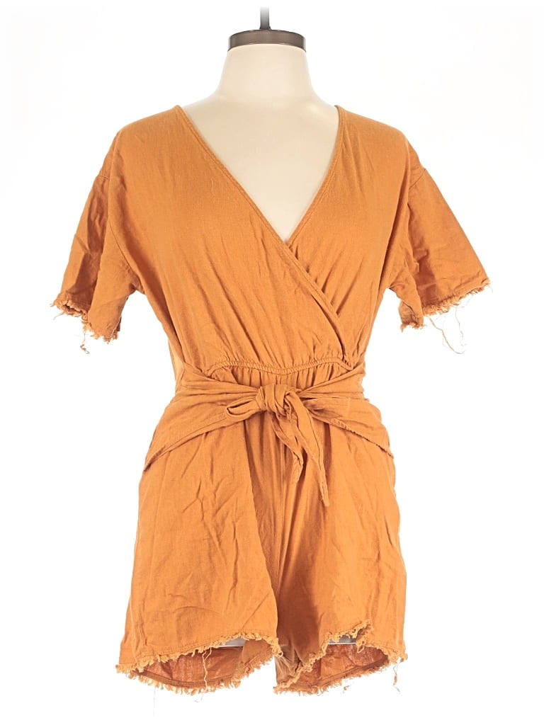 Pre-owned Mustard Seed Romper In Orange