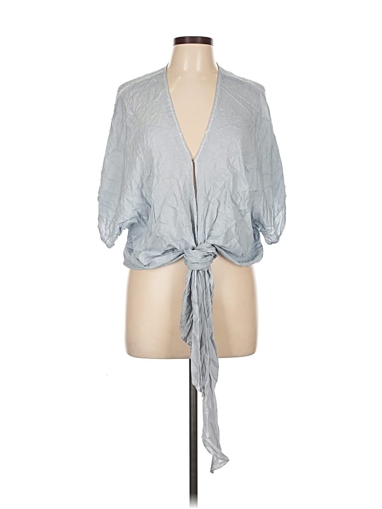 Pre-owned Yfb 3/4 Sleeve Blouse In Gray