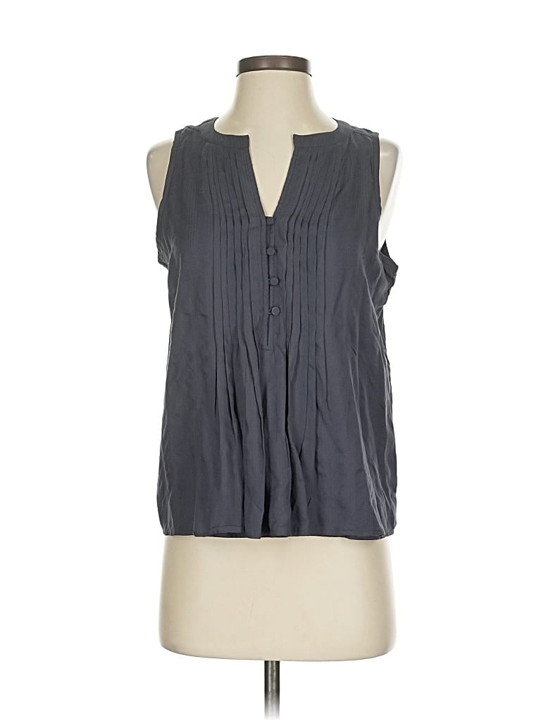 Pre-owned Ann Taylor Loft Sleeveless Blouse In Gray