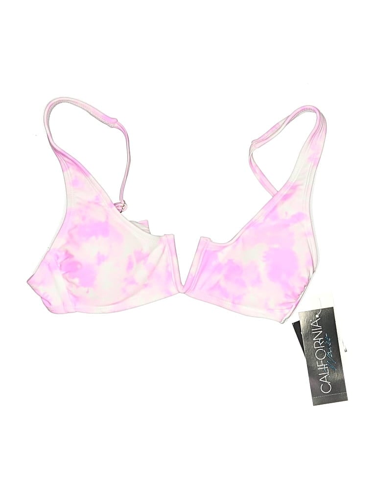 California Waves Swimsuit Top Pink Tie-dye Pattern Swimwear In Pink