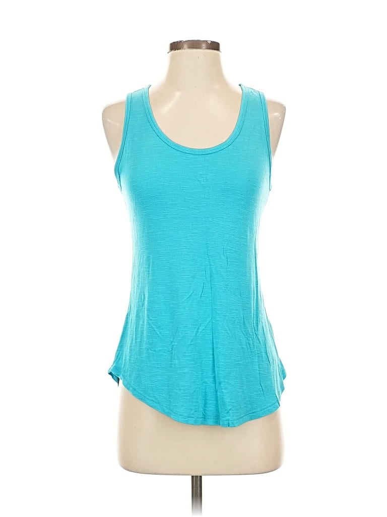 Pre-owned Lularoe Sleeveless Top Teal Scoop Neck Tops In Blue