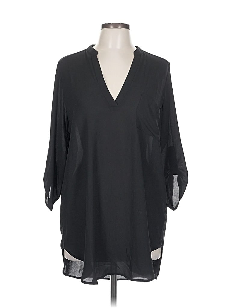 Pre-owned Lush 3/4 Sleeve Blouse In Black