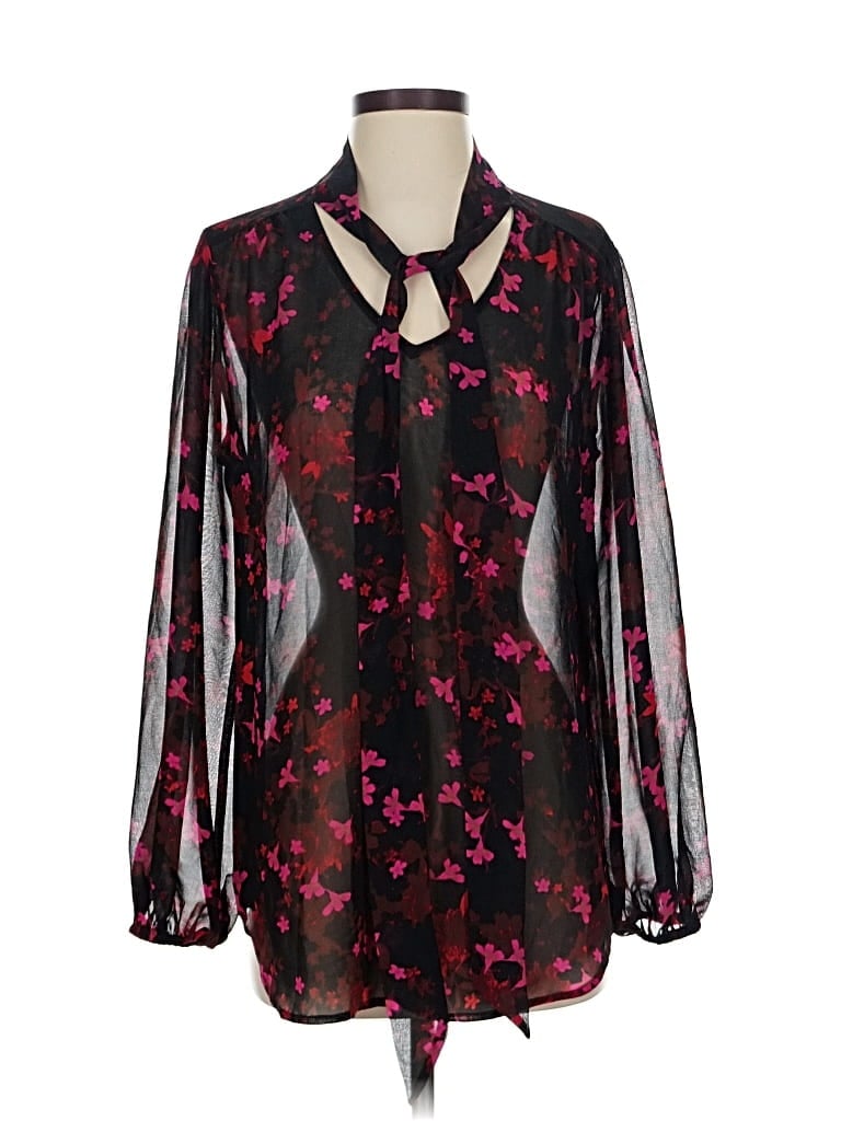 Pre-owned Cabi Long Sleeve Blouse In Black