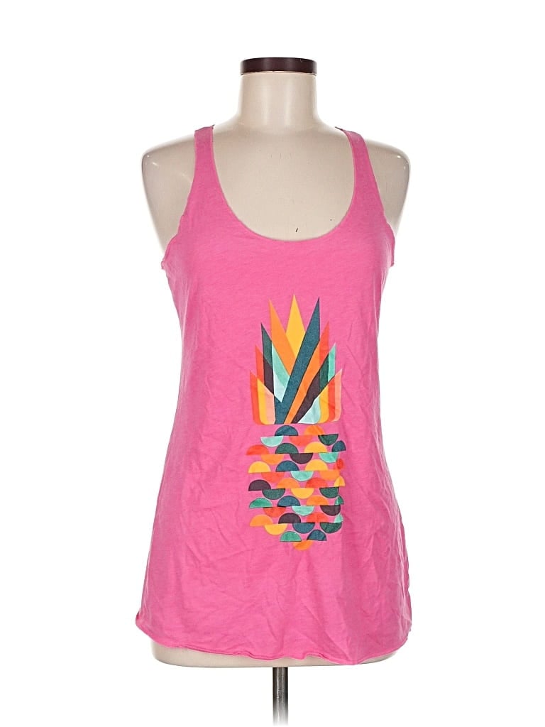 NEXT LEVEL APPAREL Pre-owned Tank Top Pink Halter Neckline Tops