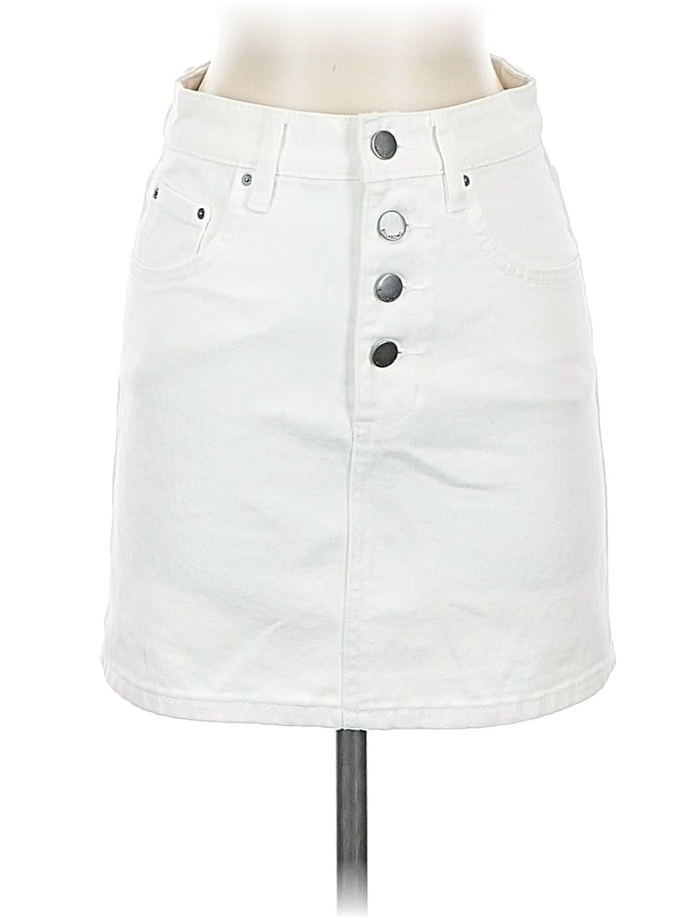 Pre-owned Billabong Denim Skirt In White