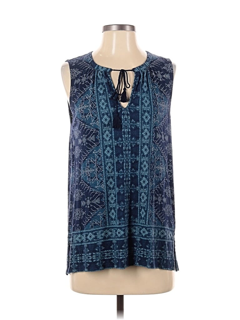 Pre-owned Lucky Brand Sleeveless Blouse In Blue