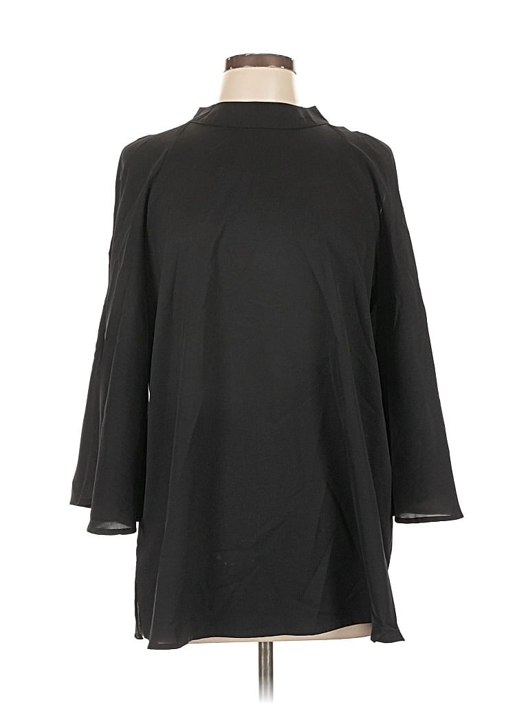Click to view more detailed imagery on our partner's website Pre-owned Jodifl 3/4 Sleeve Top Black Mock Neckline Tops