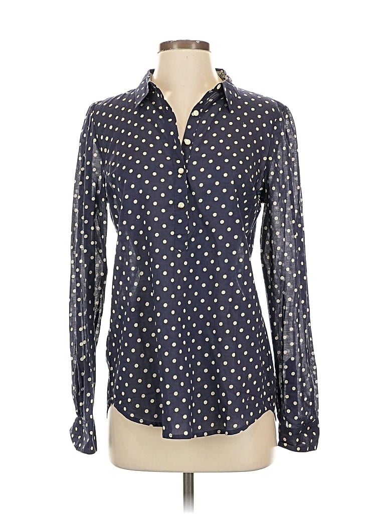 Pre-owned Birds Of Paradis By Trovata Long Sleeve Button Down Shirt In Blue