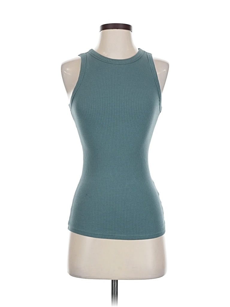 Pre-owned Maurices Tank Top Teal Halter Neckline Tops In Blue