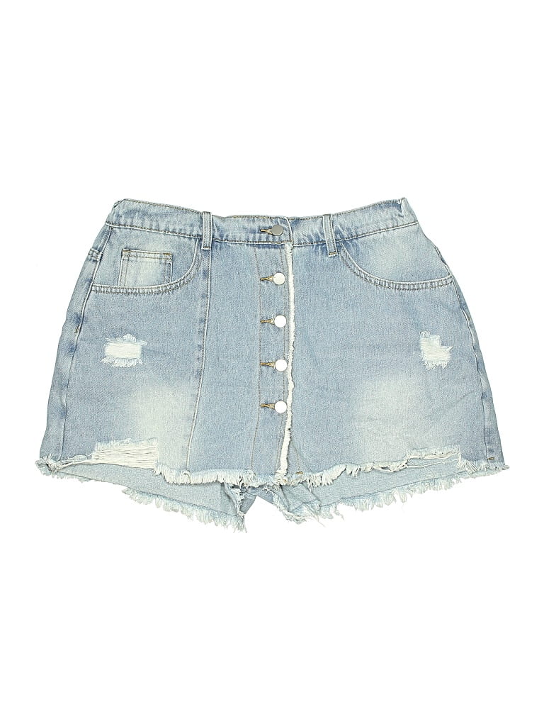 Pre-owned Shein Curve Denim Shorts In Blue