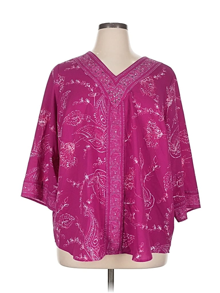 Pre-owned Belle By Kim Gravel Kimono In Pink