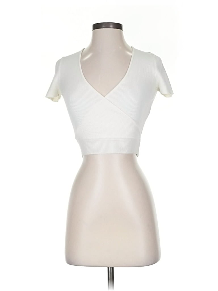 Pre-owned Little Moon Short Sleeve Turtleneck In White