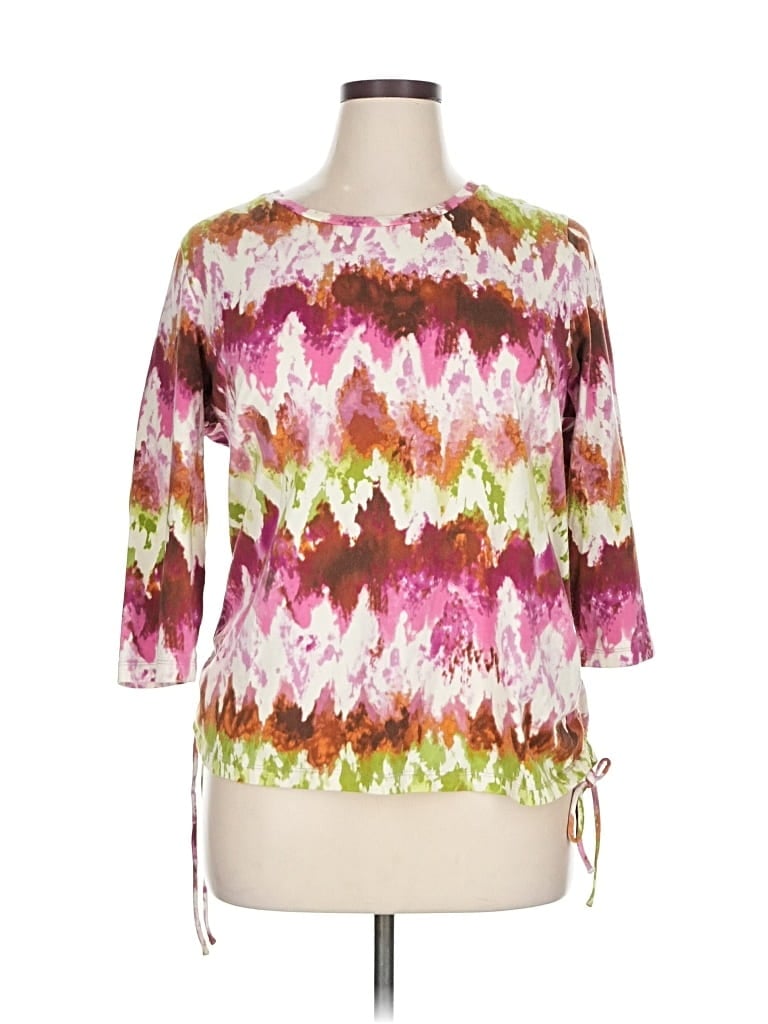 Pre-owned Caribbean Joe 3/4 Sleeve T-shirt In Pink