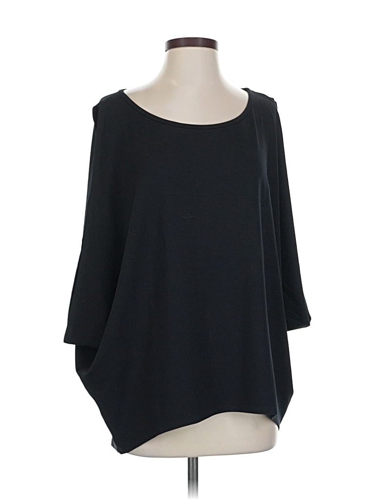 Pre-owned Eileen Fisher 3/4 Sleeve T-shirt In Black