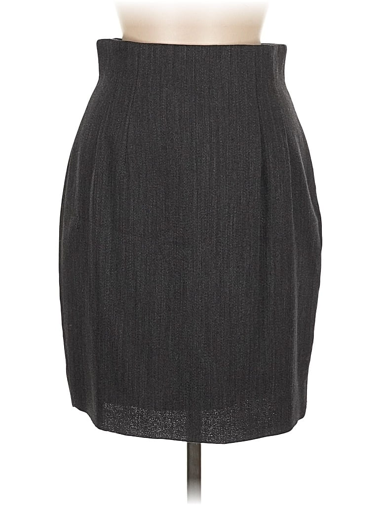 Pre-owned Dana Buchman Wool Skirt In Gray