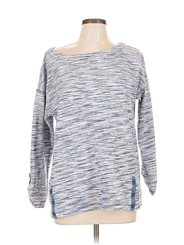 Pre-owned T By Talbots Long Sleeve Top Blue Boatneck Tops