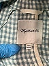 Madewell 100% Linen Checkered-gingham Teal Blazer Size XXS - photo 6