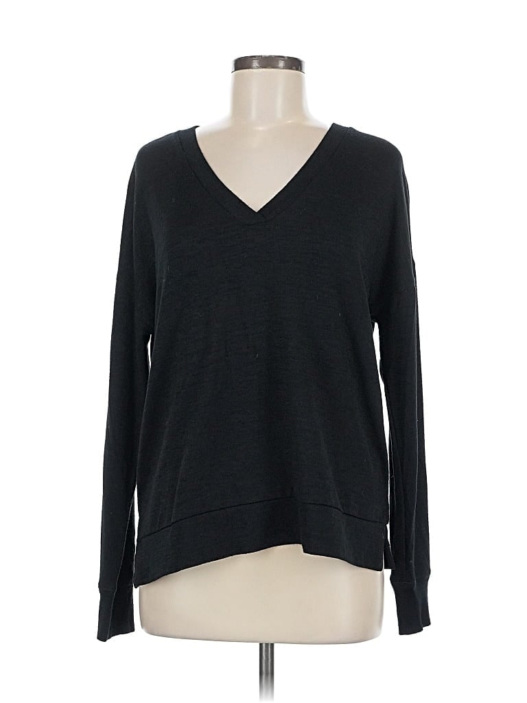 Pre-owned Banana Republic Long Sleeve T-shirt In Black