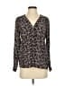 Kachel 100% Silk Floral Black Long Sleeve Silk Top Size 4 - photo 1