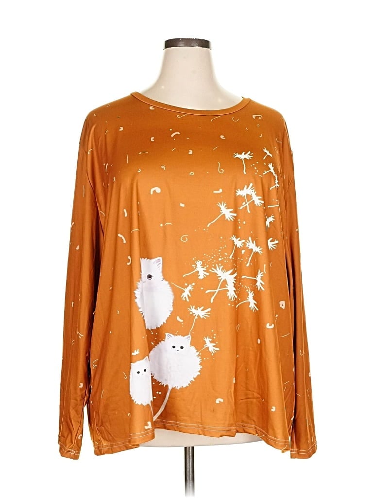 Pre-owned Unbranded Long Sleeve Blouse In Brown