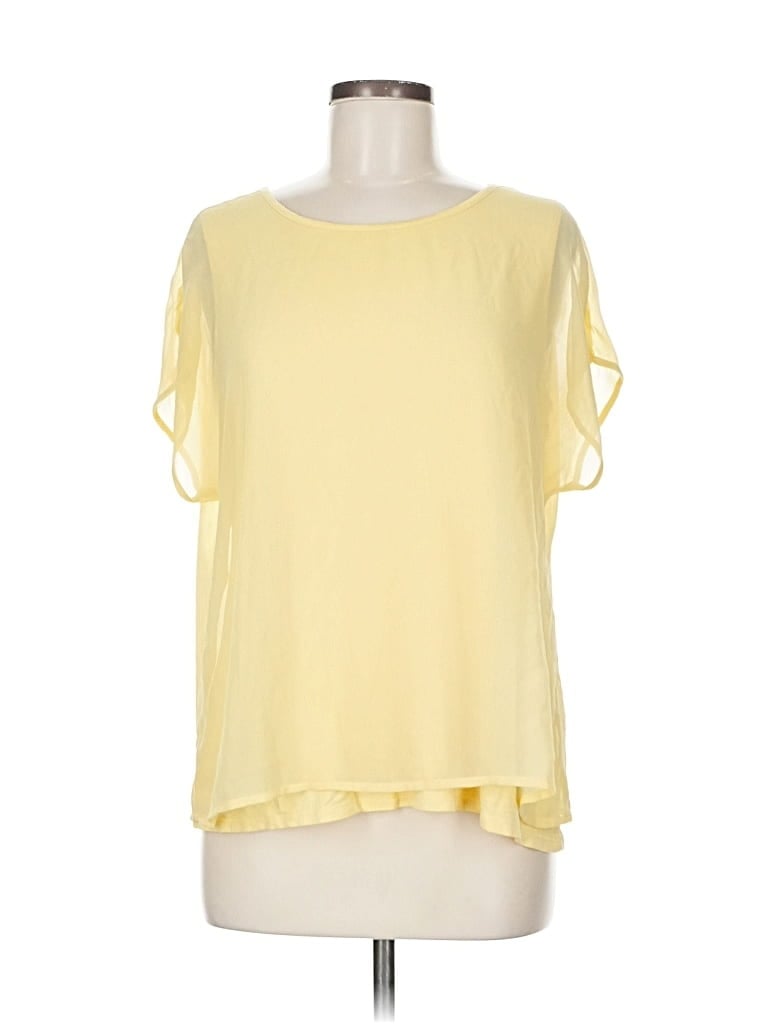 Pre-owned Easywear By Chico's Short Sleeve Blouse In Yellow