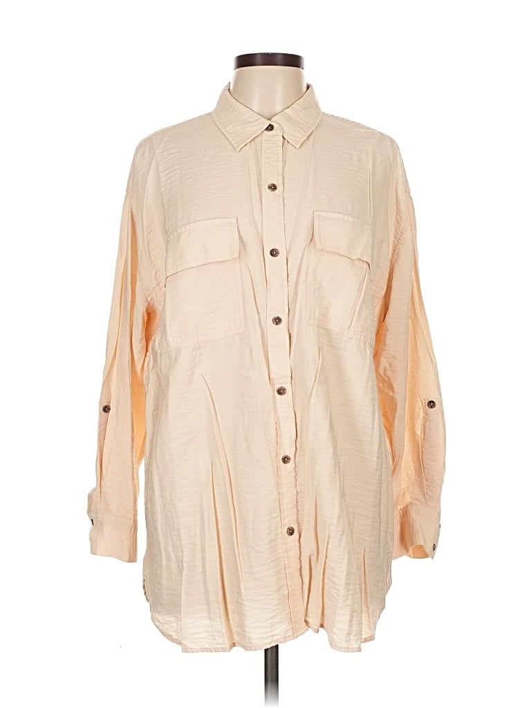 Pre-owned Banana Republic Factory Store 3/4 Sleeve Button Down Shirt In Brown