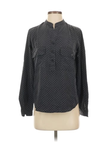 Vince. Long Sleeve Silk Top (view 1)