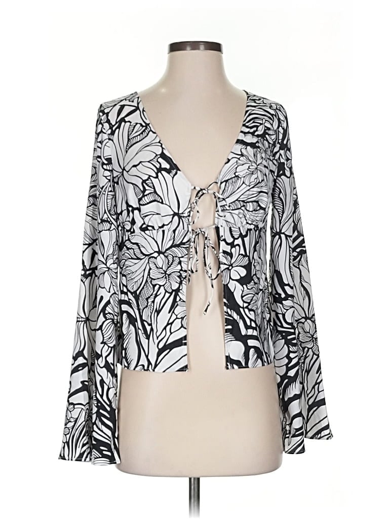 Express 3/4 Sleeve Blouse In Blue