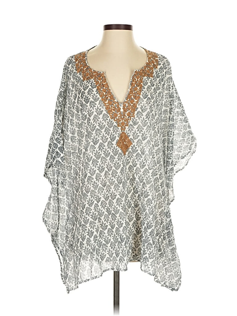 Pre-owned Purejill 3/4 Sleeve Blouse In Silver