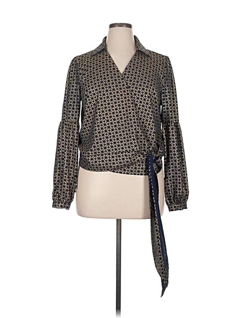 Pre-owned Michael Michael Kors Long Sleeve Blouse In Gold