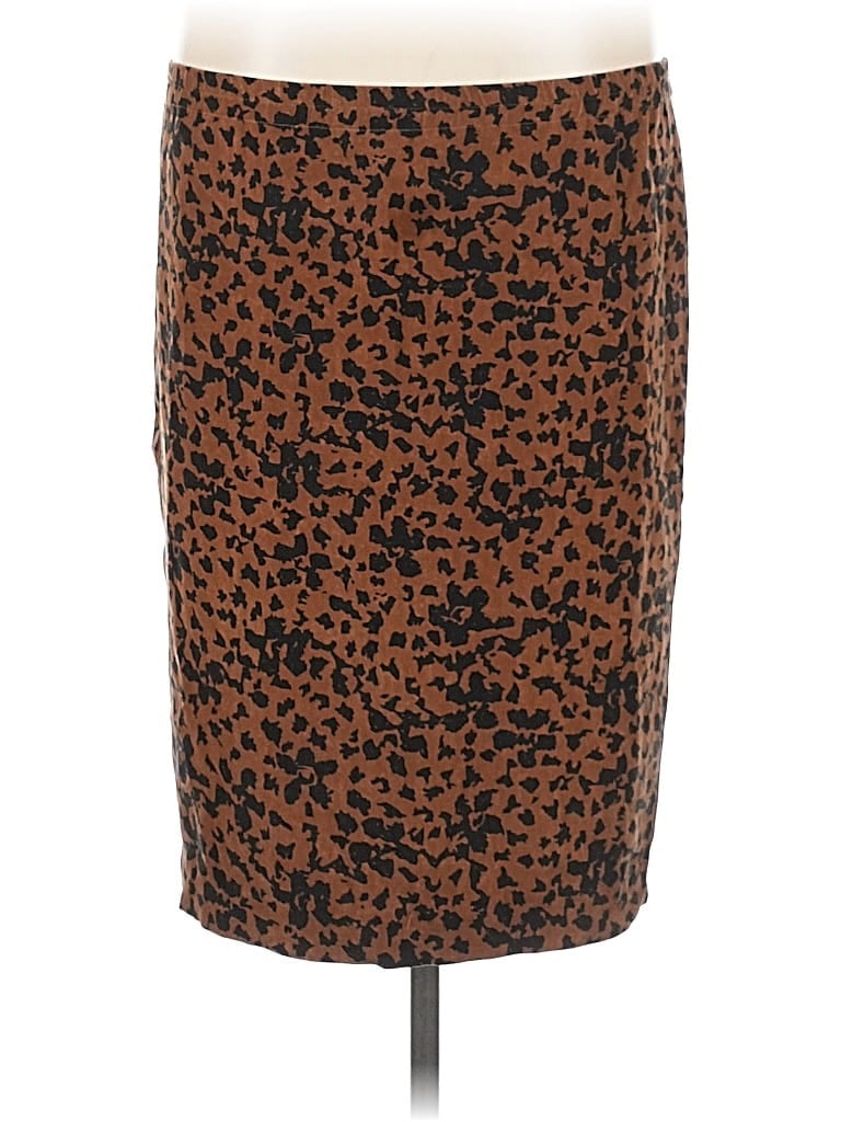 Pre-owned Dana Buchman Silk Skirt In Brown